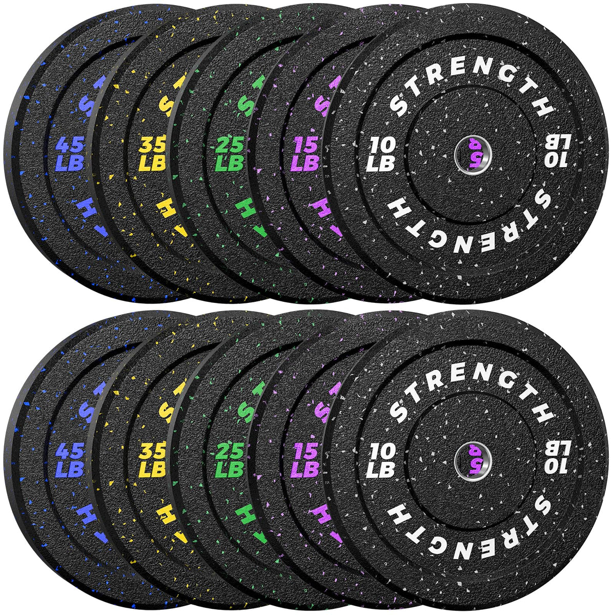 XDDIAS 2-Inch Bumper Plates, Barbell Rubber Olympic Weight Plates Set for Home Gym Strength Training, 20-260lbs, Multiple Options