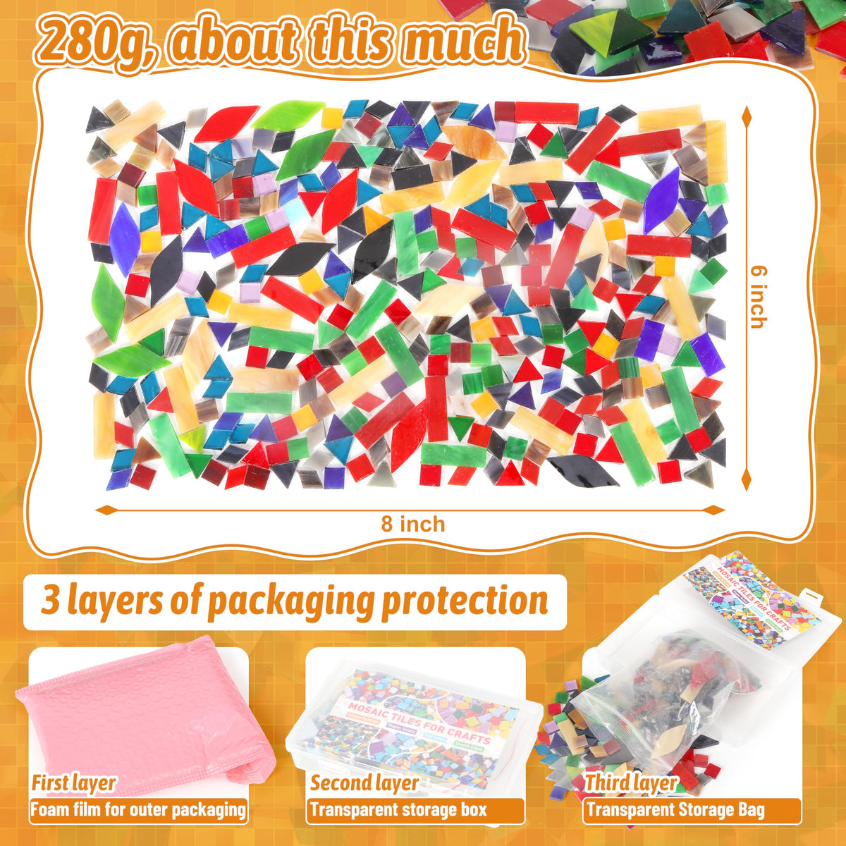 Mosaic Glass Pieces Tiles for Adults: LATIIZ 320Pcs Retro Color Mixed 5 Shapes Stained Glass Bulk for Beginner Artist - Mosaics Kit for Making Art Project Craft DIY Lamp Vase Coaster Stepping Stone