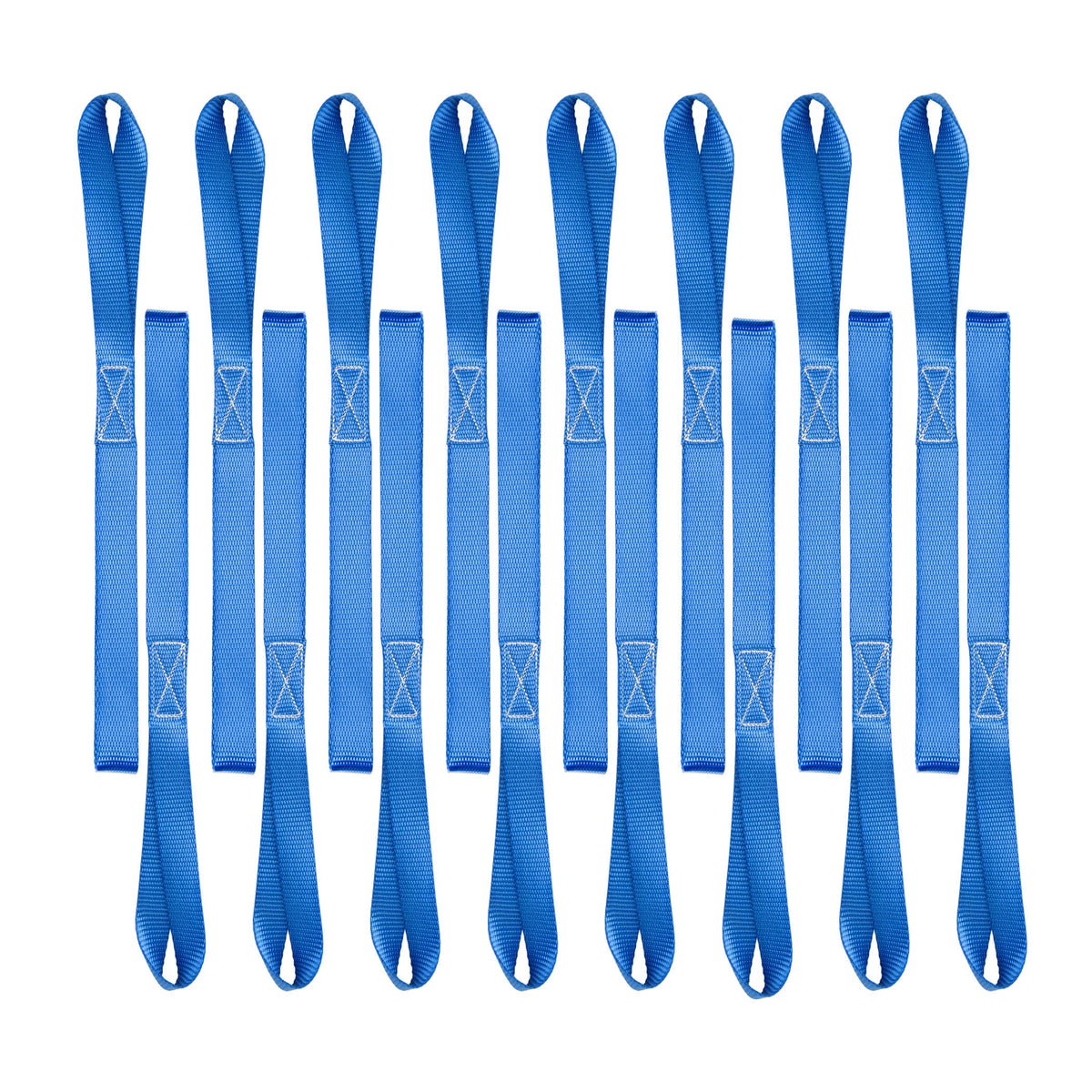 Cartman 16 Pack 1"x18" Soft Loop Motorcycle Tie Down Straps 3600lbs Load Capacity Tie-Down Loops for Secure Trailering of Bikes, ATV, Lawn Equipment, Blue