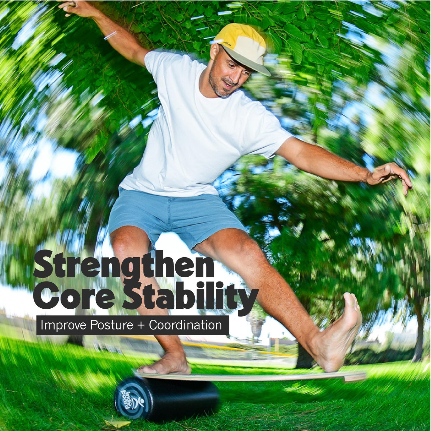 The Indo Board “Rocker” Model. - Purple Rain Graphic. Balance Board with Roller. Balance Training for Core Strength, Stability & Athletic Performance - Surfing, Skateboarding, Snowboarding. Designed for Progression.