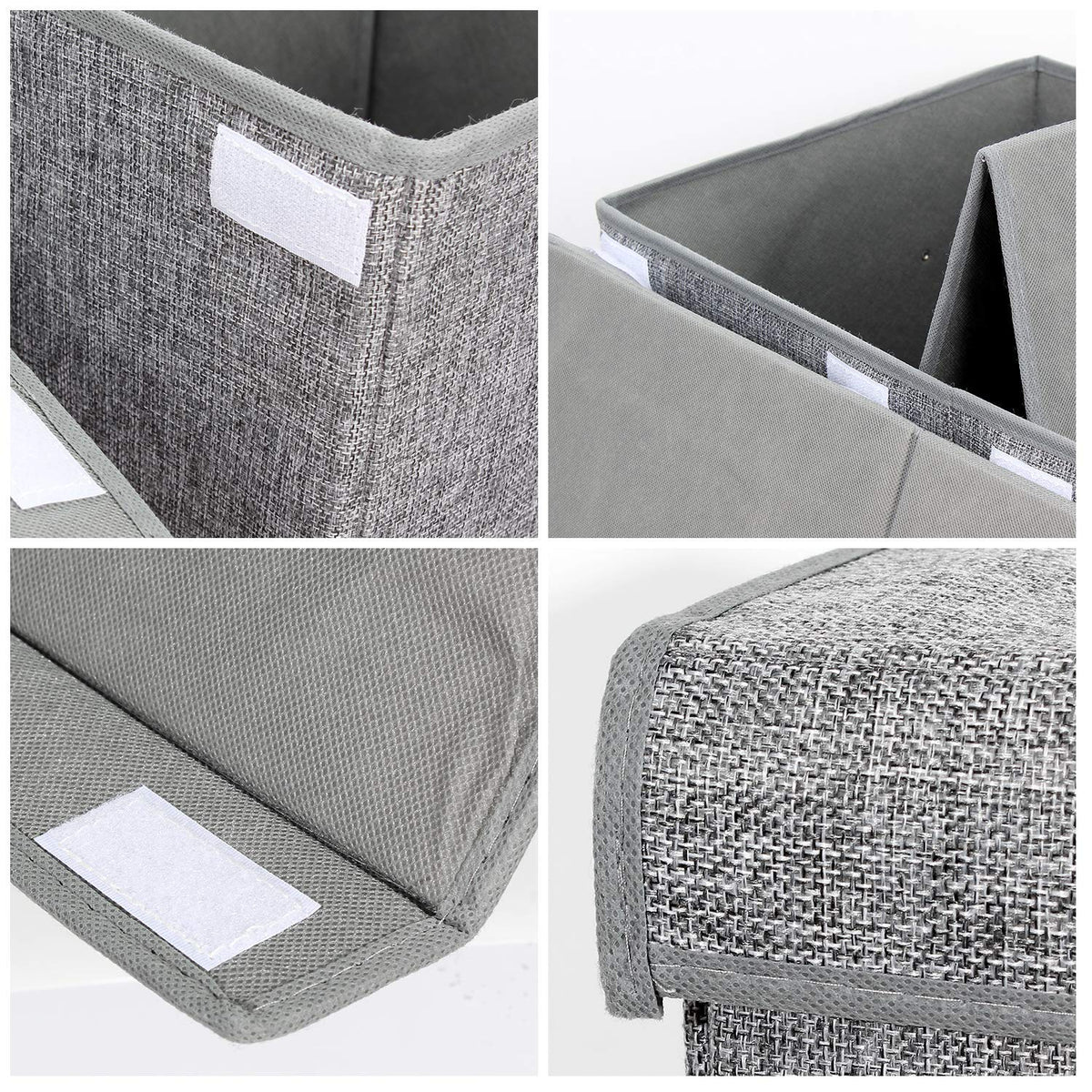 popoly Large Toy Box Storage with Lid, Collapsible Sturdy Toy Chest Storage Bin Box with Rivets Handles for Kids, Boys, Girls, Nursery, Playroom, Living Room, Bedroom, 25"x 13" x 16" (Linen Gray)