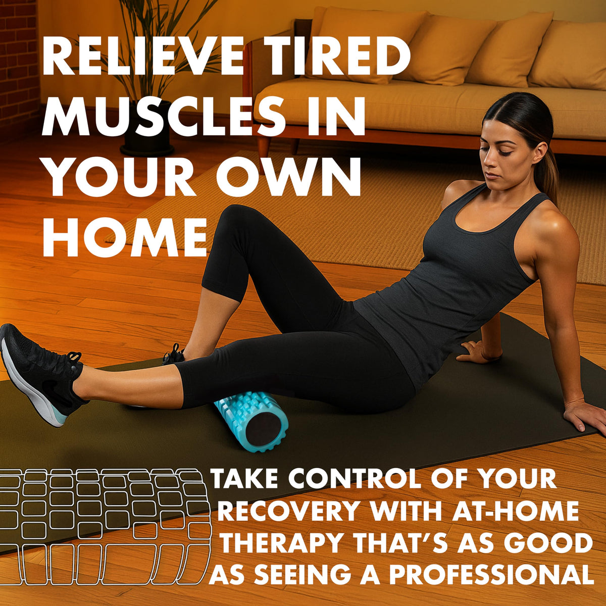 321 Strong Foam Roller - Medium Density Deep Tissue Massager - Muscle Massage + Myofascial Trigger Point Release - Includes 4K eBook - Alien
