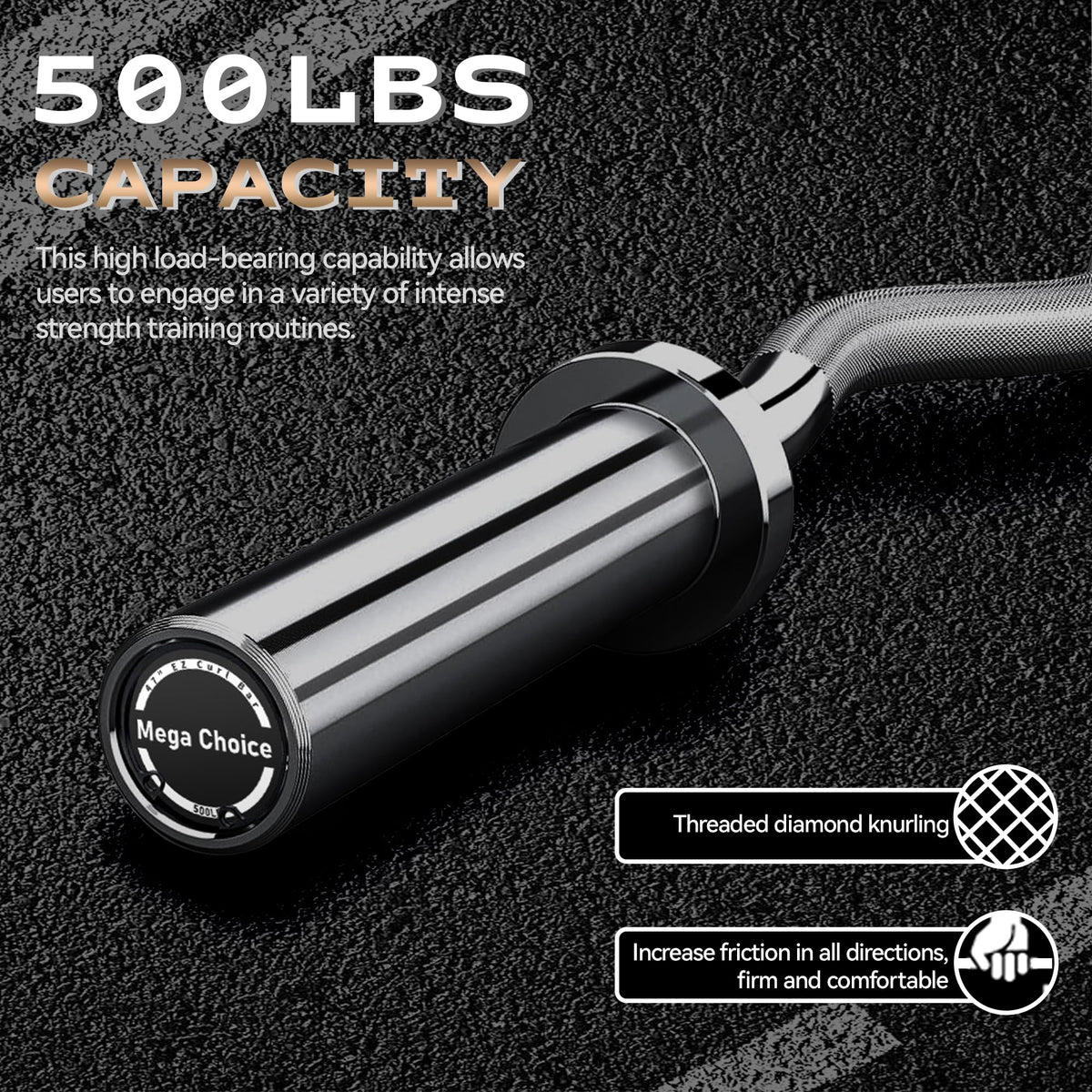 Barbell for Home Gym, 500LB to 1500LB Capacity with Copper Sleeves, for Weightlifting & Powerlifting (Multiple Sizes: 4FT Short b-Ar, 47" EZ Curl b-Ar, 7FT Power b-Ar)