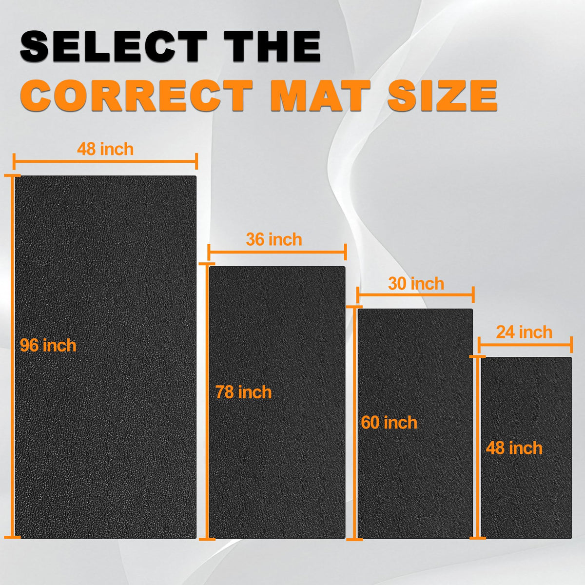 Fitvids Treadmill Mat for Floor Protection – 1/4" Thick Heavy Duty Non-Slip Gym Mats – 78" Lx36 W – Black
