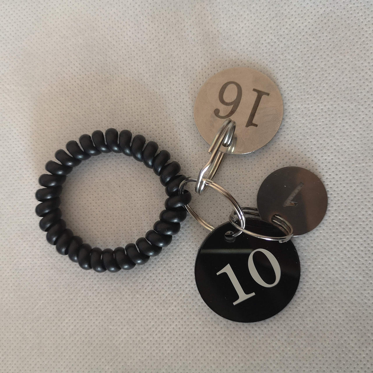 StayMax Hollowed Stainless Steel Number Tags Key Tags with Rings (0-10)