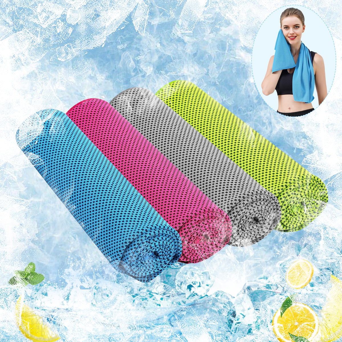AZOI Cooling Towel (40"x12") - for Neck/Face, Ice Towel,Chilly Towel, Cooling Neck Wraps for Hot Weather Instant Chill, Soft Microfiber for Yoga, Gym, Golf, Running,Workout, Outdoor Sports, Hiking