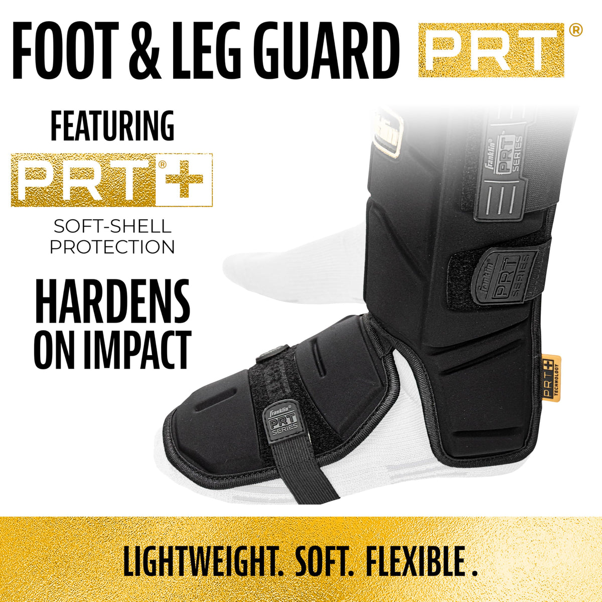 Franklin Sports Baseball + Softball Leg Guard - PRT Series Youth Shin + Foot Shield for Batting - Protective Leg + Ankle Guard with Toe Plate - Right Hand + Left Hand Hitters - Caroline Blue/Red