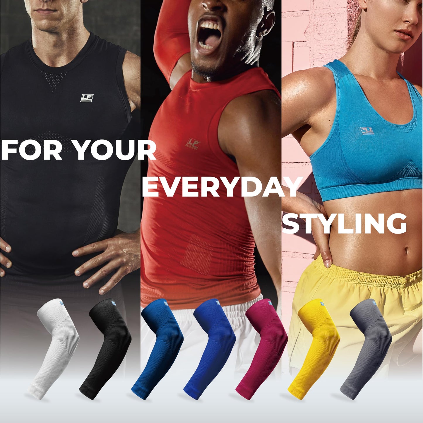 LP SUPPORT 668 Compression Arm Sleeve Brace - for Workouts, Sports & Weightlifting - Golf and Tennis Elbow Brace Pain relief for Men & Women (Yellow, S, 1pcs)