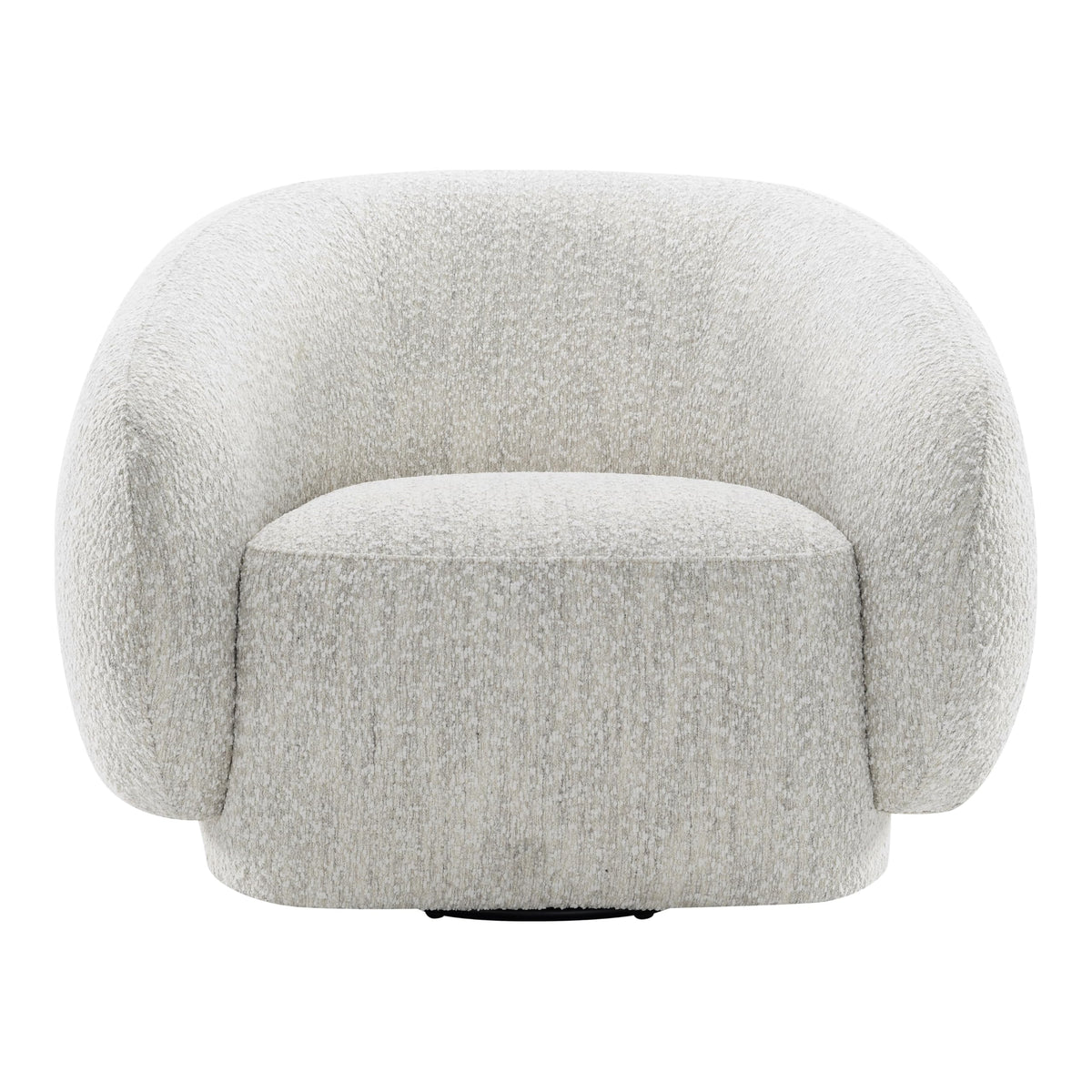 Furniture of America Corra Modern Boucle 41.7-inch Swivel Chair with 360-degree Swivel Base, Sloped Curved Backrest and Armrest for Living Room, Office, Beige