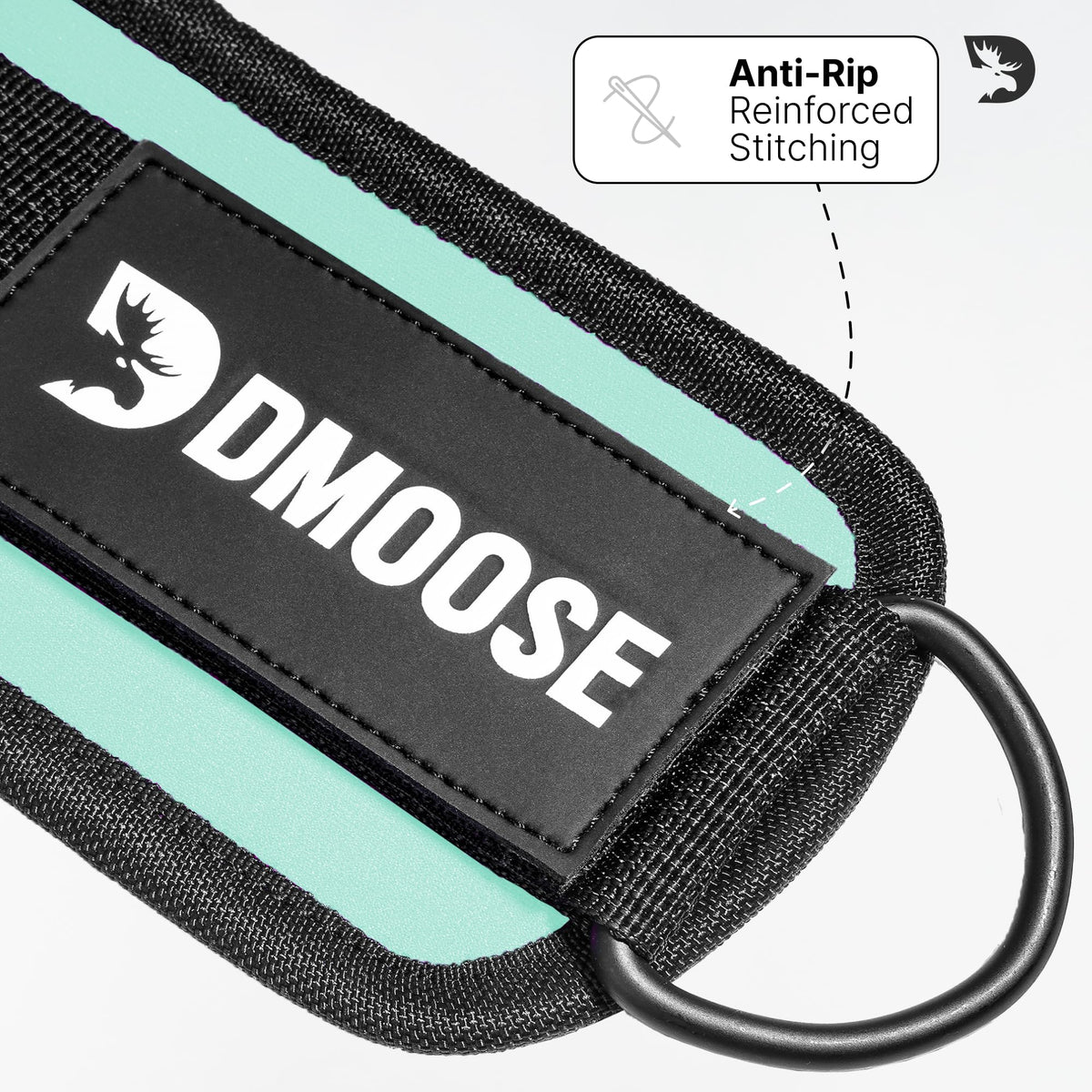 DMoose Ankle Strap for Cable Machine - One Size Fit with Premium Padding, Workout Kickback Ankle Cuffs, Ankle Bands for Working Out, Booty Workouts, Leg Extension, Hip Abductors & Lower Body Exercises