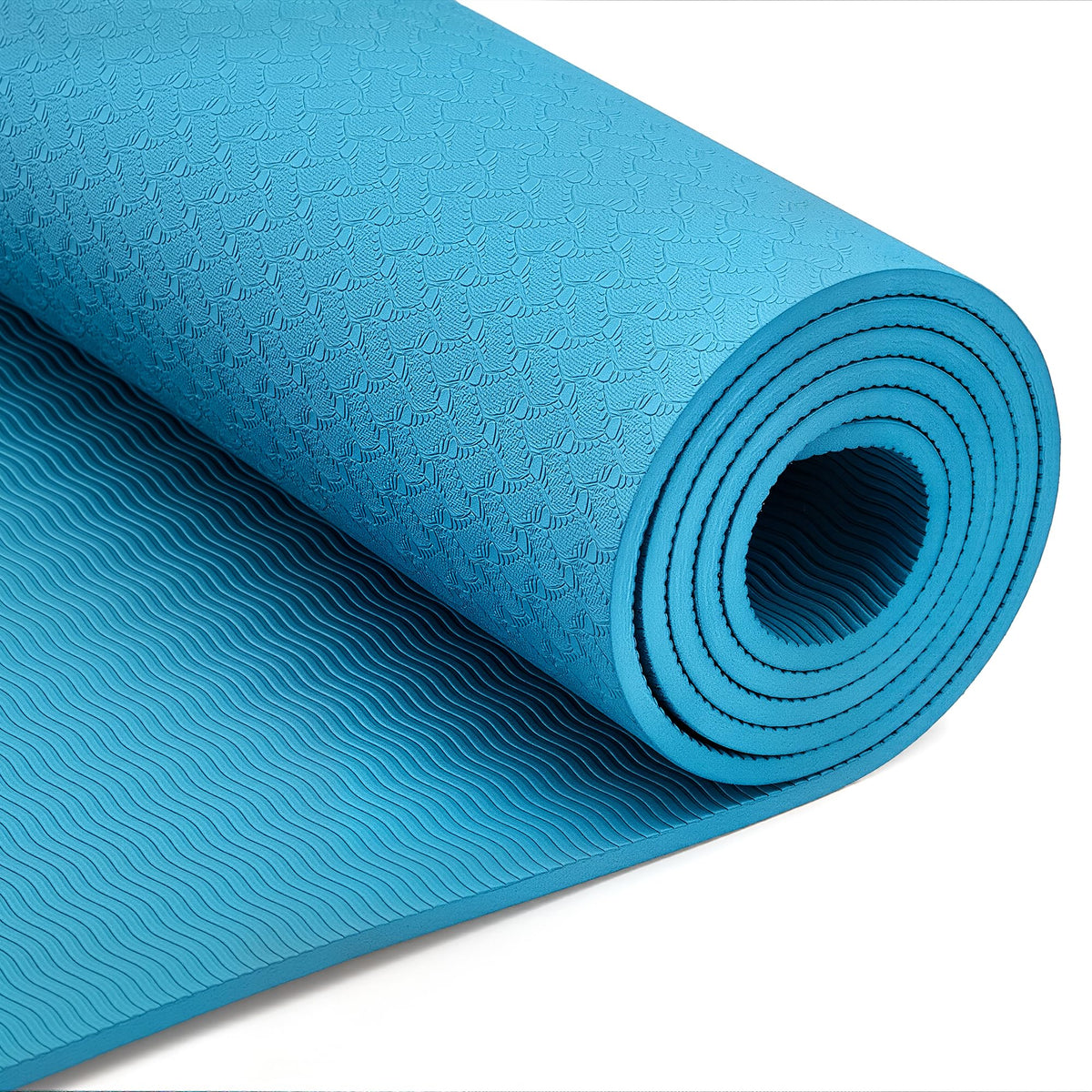 Amazon Basics 0.25-inch Thick TPE Exercise Yoga Mat with Carrying Strap, Aqua