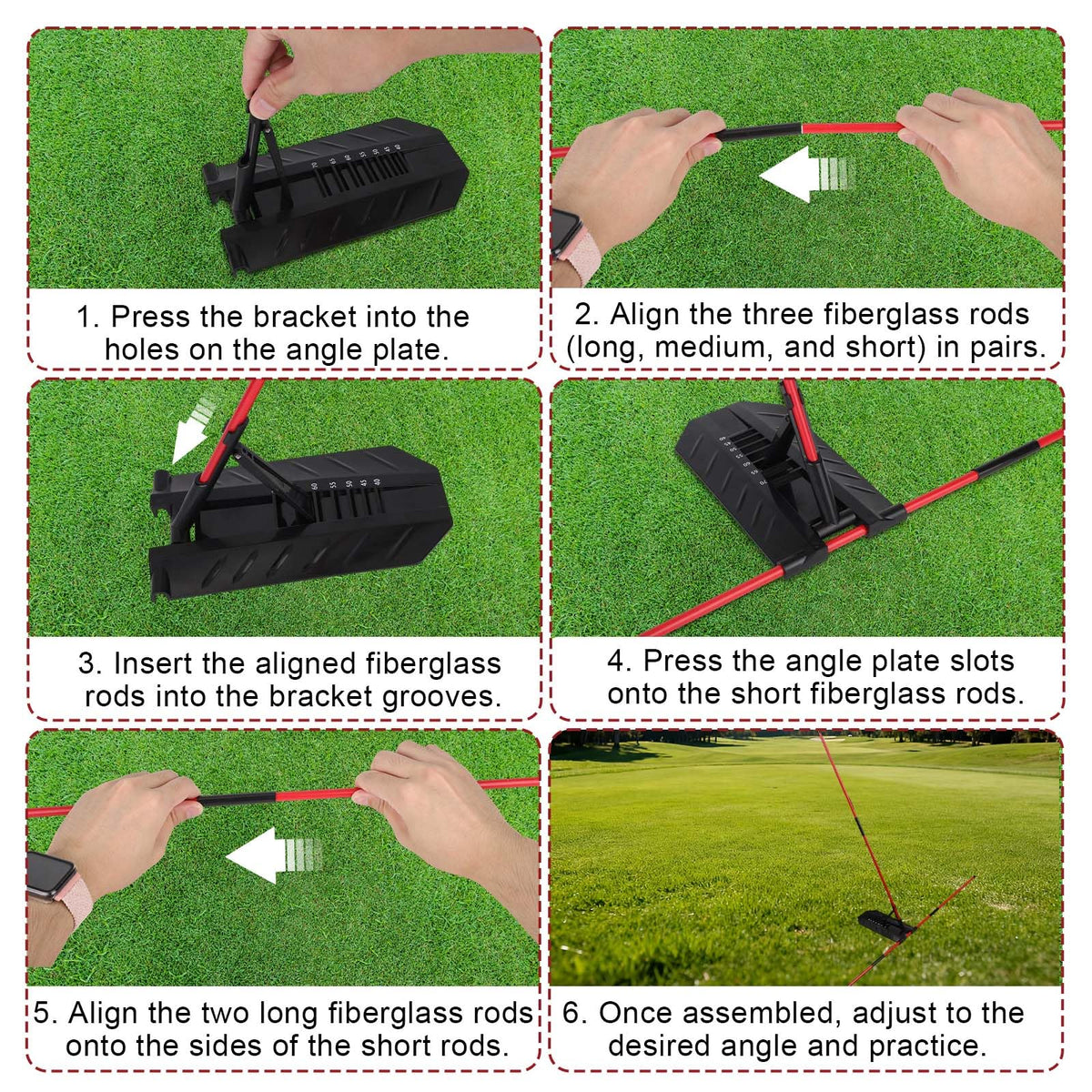Pro Golf Alignment Sticks Holder, Golf Swing Plane & Path Training Aid Posture Alignment Trainer Equipment for Beginners Enthusiasts & Golfers Practice of All Ages