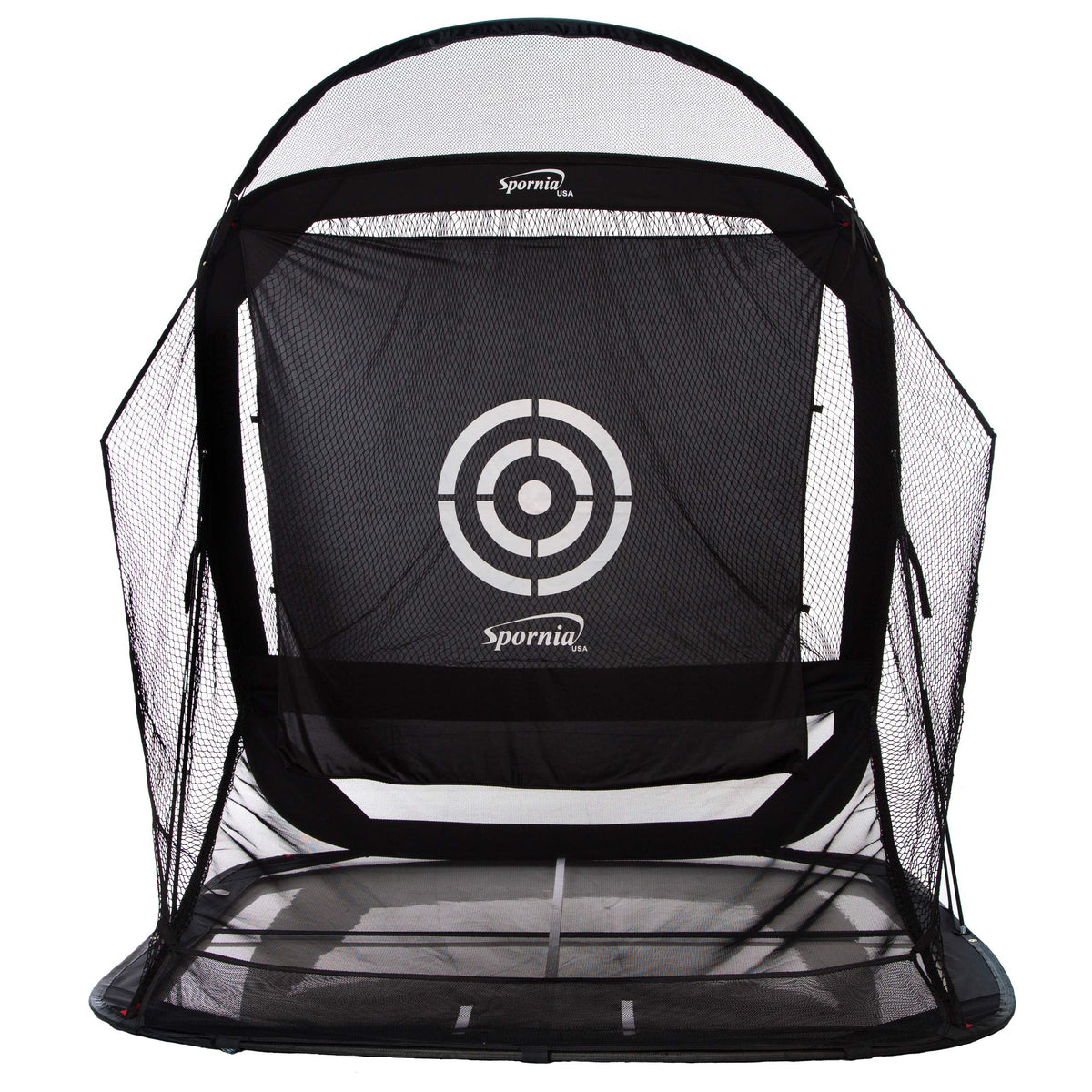 Spornia SPG-7 Golf Practice Net - Automatic Ball Return System W/Target Sheet, Two Side Barrier (with Roof)