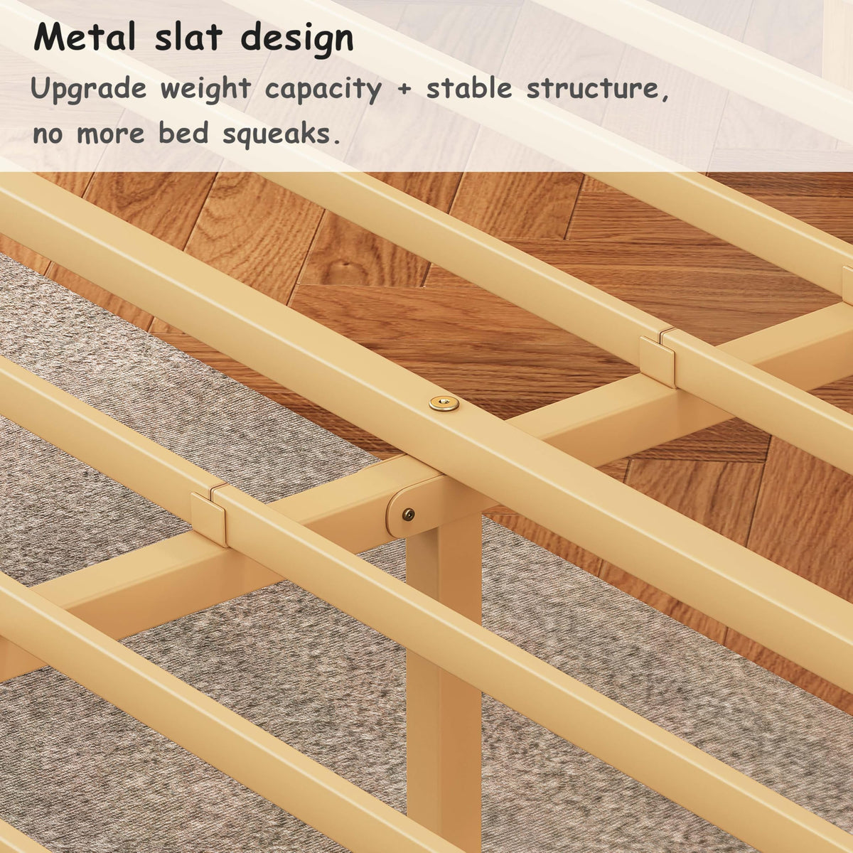 ZIYOO Bed Frame King Size with Storage 14 Inch Heavy Duty Bamboo Bed Frame No Box Spring Needed Easy Assembly No Noise