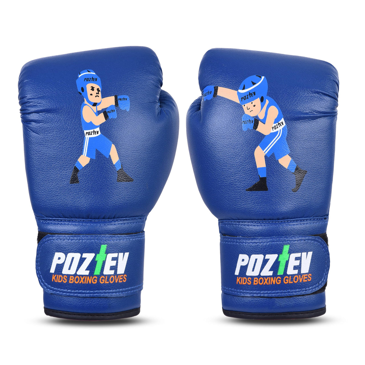 POZTEV Youth Boxing Gloves for Kids Ideal for Boxing, Kickboxing, Muay Thai, UFC, MMA - Beginner Junior Heavy Punching Bag Gloves for Children Sparring Training Martial Arts Mitts (Blue,6oz)