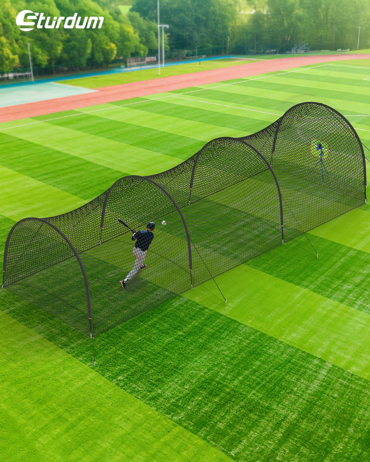Sturdum Baseball Batting Cage, 30x12x8ft Baseball & Softball Hitting cage for Backyard Park, Portable Batting Cage System with Carrying Bag