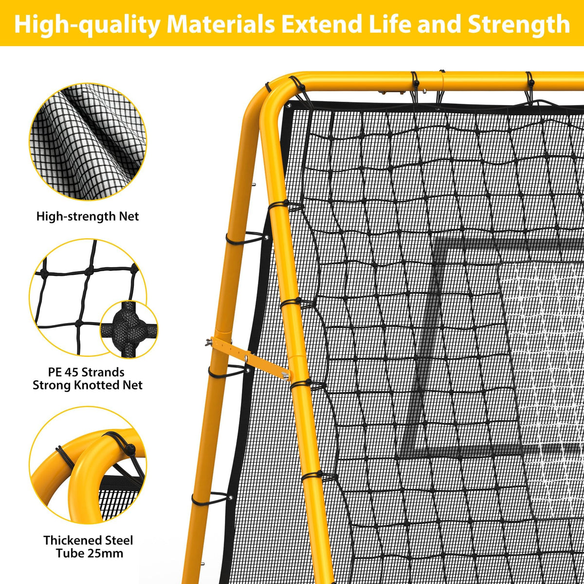 GarveeLife Adjustable Multi-Sport Rebounder Net for Soccer, Baseball, and Softball, Training Net for Passing, Throwing, and Ball Control, Portable for Backyard or Field Use