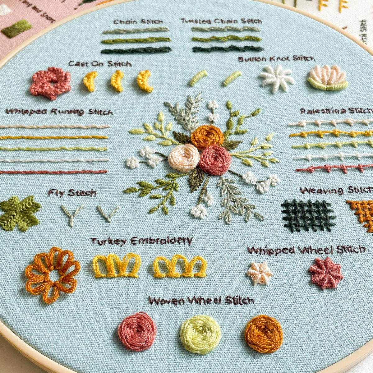 Myfilicity Embroidery Beginners Stitch Practice kit, 3 Embroidery Starter Kits, Learn 30 Different Stitching Techniques for Craft Enthusiasts to Hand-Stitch Fabric and Learn Embroidery Skills…