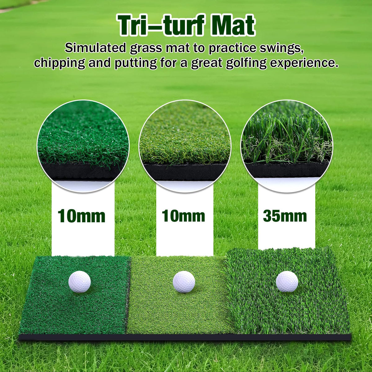 MoKo Golf Net with Practice Mat, 10 x 7 ft Golf Hitting Net for Outdoor Indoor Backyard Driving Chipping Swing Training, All-in-One Multi-Target Practice Nets, Gifts for Men Dad Him and Golfer, Black