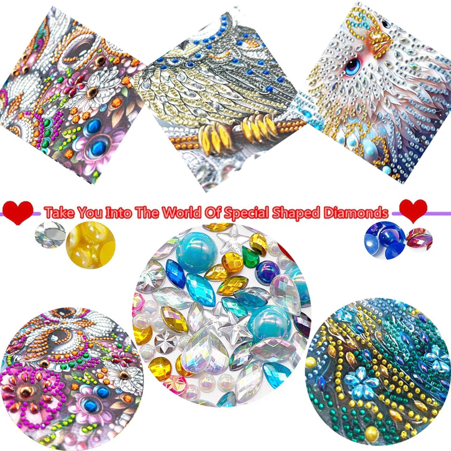 KUFWKEY 7PCS/Set 11.8x11.8 inch,Elegant Woman Diamond Art Kits for Adults,5D DIY Special Shape Crystal Partial Diamond Painting Kits,Mosaic Sparkling gem Art,Home Decor No Frame