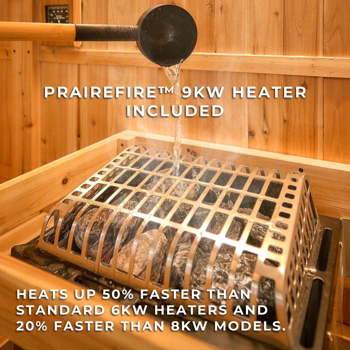 Backyard Discovery Lennon 2-4 Person Traditional Cedar Outdoor Cube Sauna with Electric Sauna Heater, Glass Door, Sauna Rocks, Dry Heat, Steam Sauna, LED Lights, Wi-Fi Control, Sauna Accessories