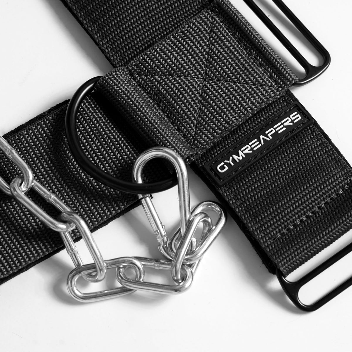Gymreapers Neck Harness Weight Lifting - Neck Trainer Workout Equipment - Heavy Duty Stainless Steel Chain, Adjustable Neoprene Head Strap, Exercise Equipment for Strength & Pain Relief
