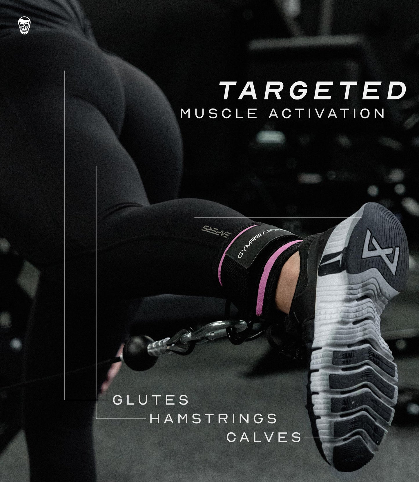 Gymreapers Ankle Straps (Pair) For Cable Machine Kickbacks, Glute Workouts, Lower Body Exercises - Adjustable Leg Straps with Neoprene Padding (Pink, Pair)