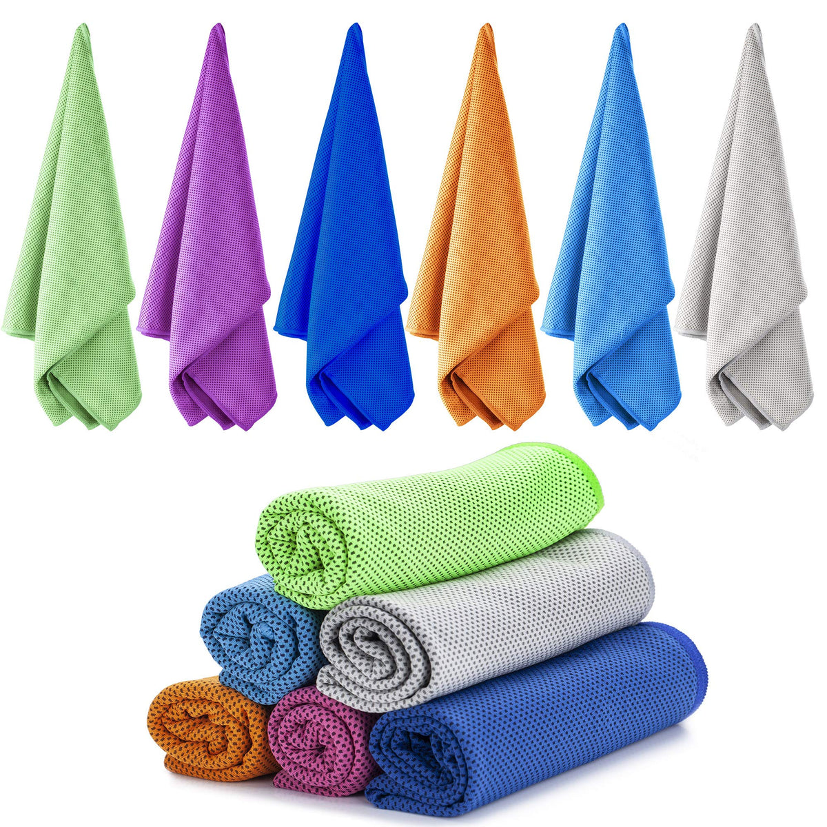 Ailawuu Cooling Towels 6Pack,Ice Towel for Neck and Face,Soft Breathable Chilly Microfiber Towel for Hot Weather,Camping,Workout,Sports,Yoga,Golf,Gym,Fitness