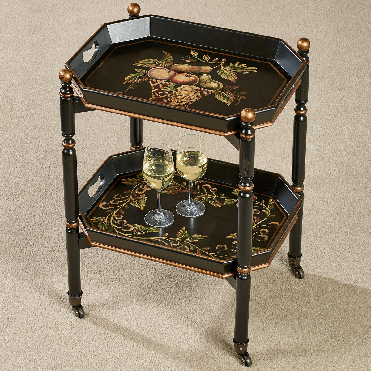 Touch of Class Noble Bounty Serving Cart Black