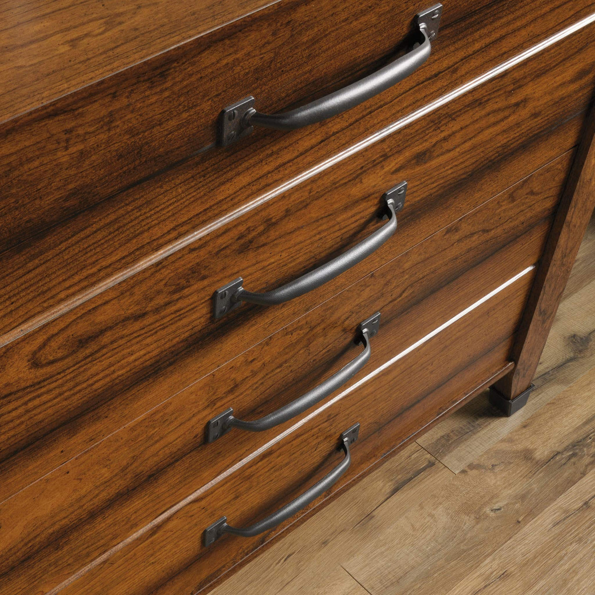 Sauder Carson Forge 2 Drawer Lateral File Cabinet, Rustic Vintage Style Filing Drawers, in Washington Cherry