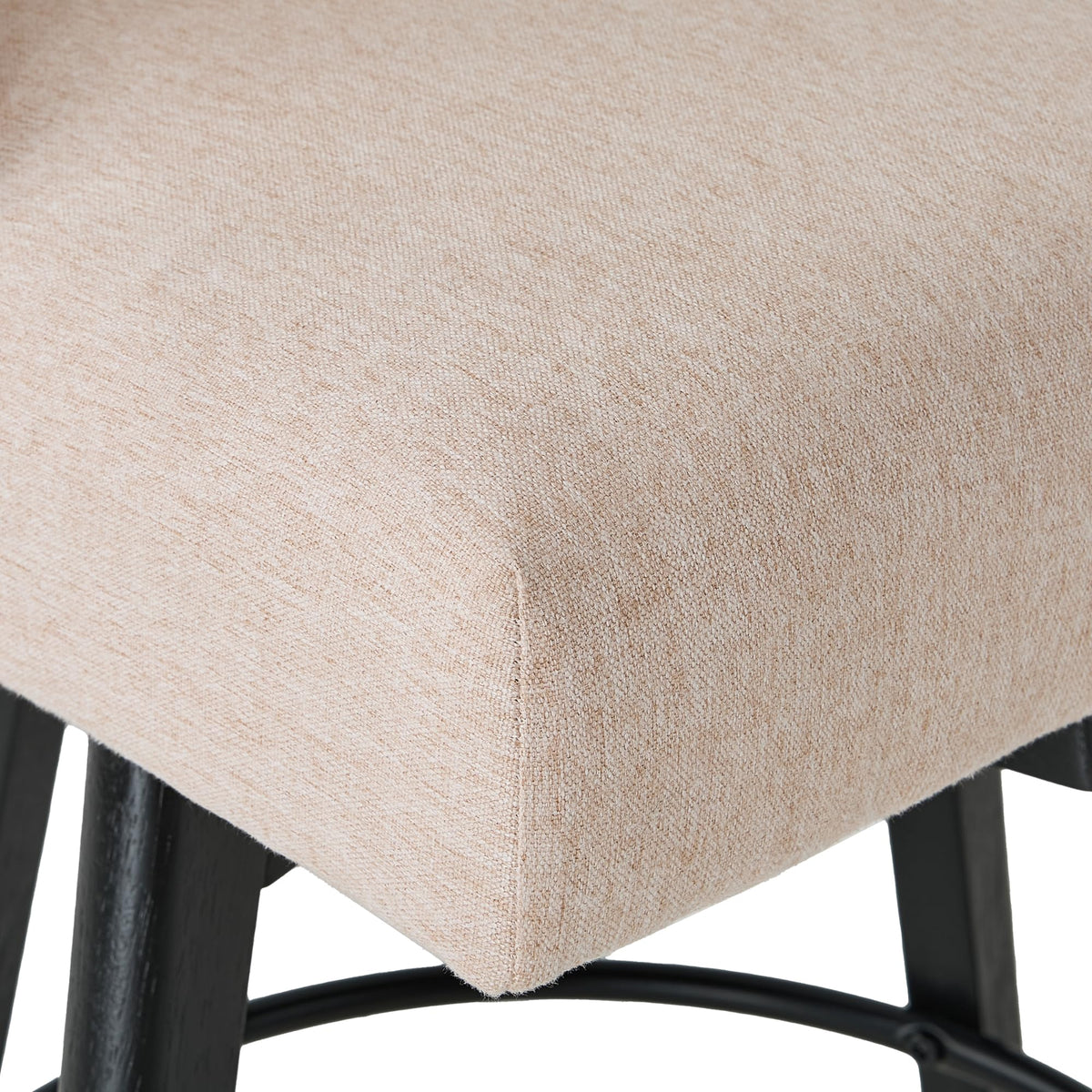 Erdoru Counter Height Bar Stools Set of 4,Swivel Barstools with Backs and Wood Legs,Linen Fabric Upholstered Counter Stools for Kitchend Island,Mid-Century Modern 26"Seat Height Bar Chairs,Flax Beige