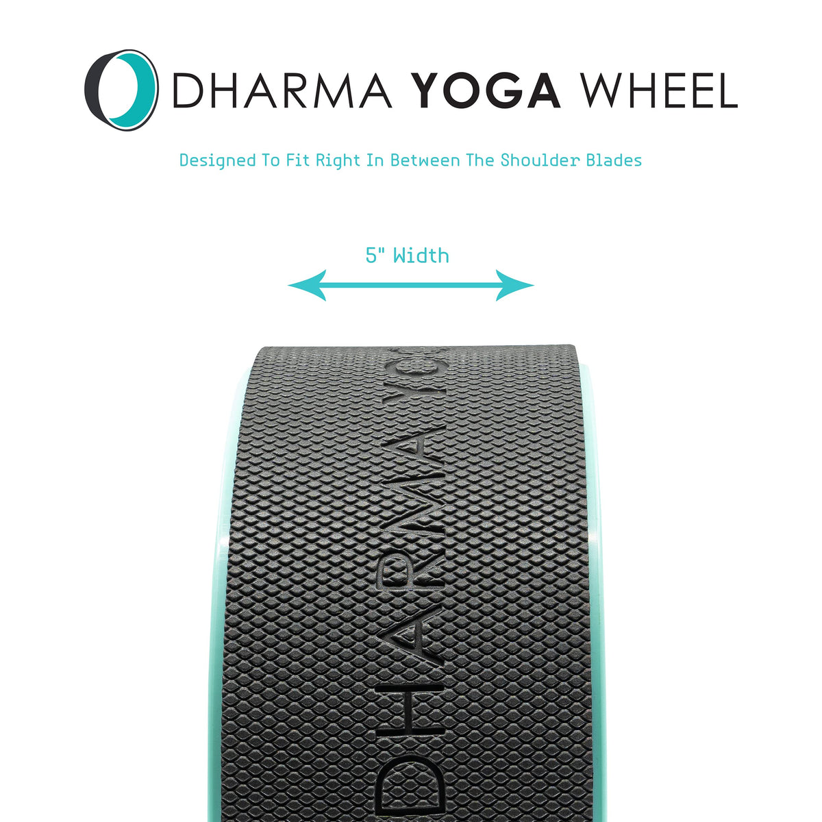 Dharma Yoga Wheel Basic - Spine Roller and Back Ring, Stretches Ligaments, Muscles with Foam Padding for Deeper Poses | Yogic Stretching and Alignment with Circle Design