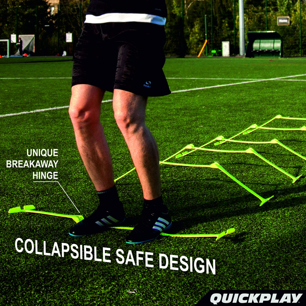 QUICKPLAY PRO Quick-Click Adjustable Speed Hurdles, Set of 6 | 3 Heights in One (6", 9", 12") | All-in-One Agility & Plyometric Training Hurdles | Patented, Portable & Durable