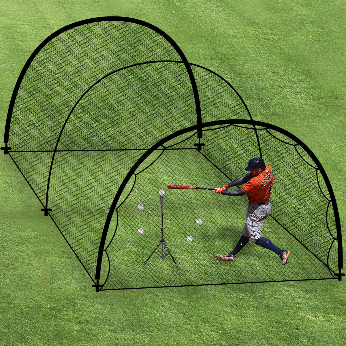 Hazacl Baseball Batting Cage for Backyard, Softball Cage Batting Net Portable with Carrying Bag Detachable Door with Hitting Target for Batting Training Pitching Practice (22 ft)